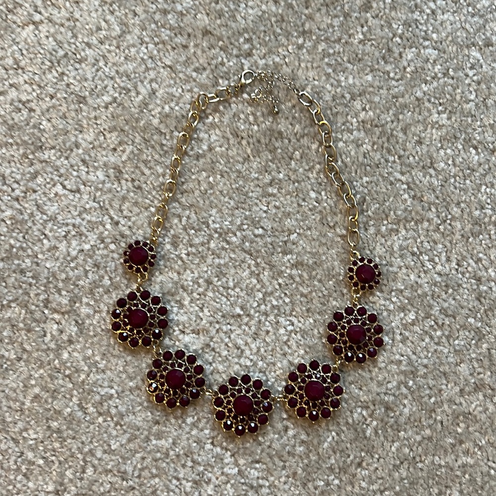 Purple and gold floral necklace